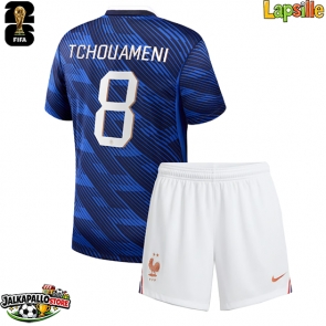 Ranska Aurelien Tchouameni #8 Kotipaita Lapsille MM-kisat 2026 Lyhythihainen (+ shortsit)